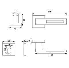 S-CUBE Kapı Kolu Seti Yale Krom Parlak