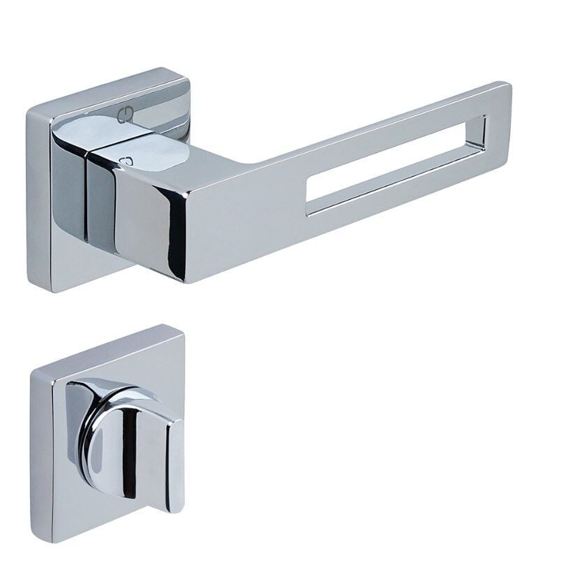 S-CUBE Kapı Kolu Seti WC Krom Parlak