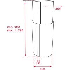 CC 485 Ada Tipi Davlumbaz 771 m³/h Inox 40 cm 40480330 Şık Tasarım