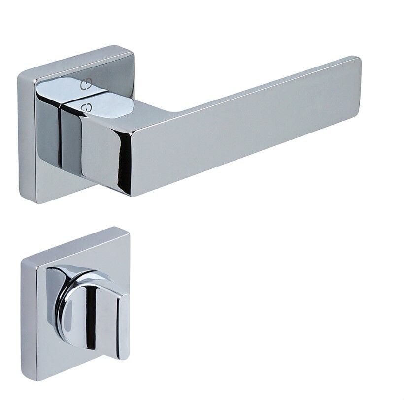 CUBE Kapı Kolu Seti WC Krom Parlak