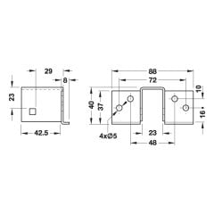 Hafele Karyola Baza Bağlantısı 23Mm