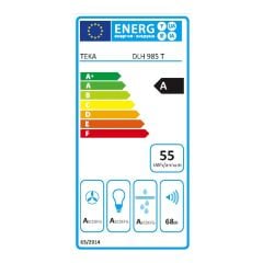 A4 DLH 985 T Duvar Tipi Davlumbaz 90 cm Inox/Siyah Yüksek Emiş Gücü 760 m³/h 54 dB Ses Seviyesi 40437100