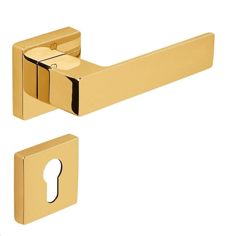 CUBE Kapı Kolu Seti Yale Altın Parlak