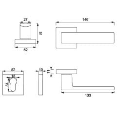 CUBE Kapı Kolu Seti Yale Altın Parlak