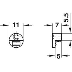 Hafele Ayna Tutucu Zamak Nikel Kaplama Ø11x6mm