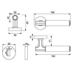IRIS Kapı Kolu Seti Oda Krom Parlak