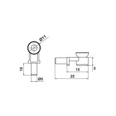 Hafele Raf Pimi, Cam, Vantuzlu, Nikel, 5Mm (100 Adet)