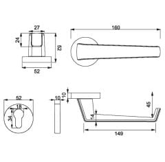 TARA Kapı Kolu Seti Yale Inox Parlak