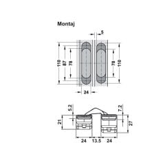 Hafele Gizli Menteşe CDH 40S Mat Nikel 52kg