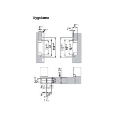 Hafele Gizli Menteşe CDH 40S Mat Nikel 52kg