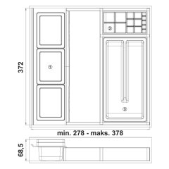 Hafele Cosy Çekmece Organizeri 288/378mm Antrasit Renk