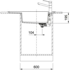 Franke Granit Eviye Tek Gözlü Damlalıklı Fresno FSG 611 Stone Grey