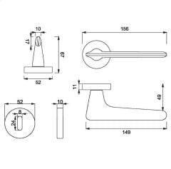 GIGI Kapı Kolu Seti Oda Inox Parlak