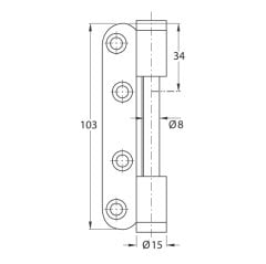 Hafele Saç kasa-ahş.kanat ment.p.çelik mat (1 Çift)
