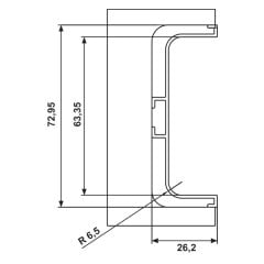 Hafele Profil Kulp Striata-U 4000mm Parlak Krom