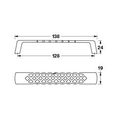 Hafele Mobilya Kulpu Rampart 128mm Antik Gümüş