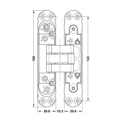 Hafele Gizli Menteşe CDH 60SC 60kg Mat Nikel Renk