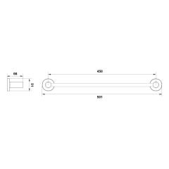 Hafele Uzun Havluluk Ozo 450 mm Parlak Altın Renk