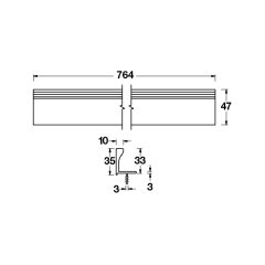 Hafele Profil Kulp Loop 764mm Parlak Krom