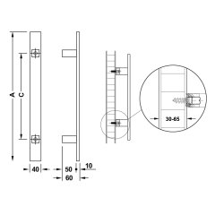 Hafele Çekme Kol Cosimo 600mm Paslanmaz Çelik