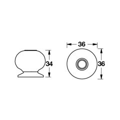 Hafele Düğme Kulp Minnesota Jr. 36mm Parlak Krom
