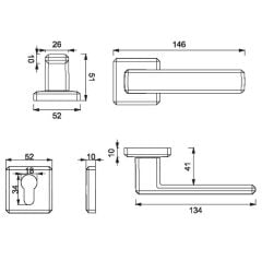 CARLI Kapı Kolu Seti Yale Inox Parlak