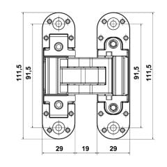 Hafele Gizli Menteşe CDH 80C 100kg Mat Siyah