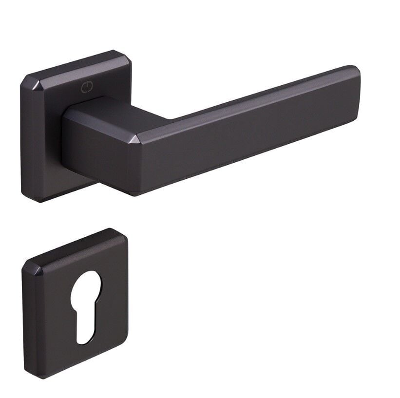 CARLI Kapı Kolu Seti Yale Antrasit Satine