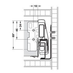 Hafele M. Box P Vis Y.İç Çek. Ön Paneli 1200mm, Gri Renk