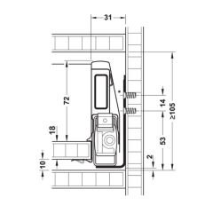 Hafele M. Box P Vis Y.İç Çek. Ön Paneli 1200mm, Gri Renk