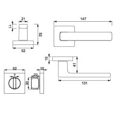LETA  Kapı Kolu Seti WC Krom Parlak
