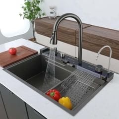 Teknolojik Tuşlu Şelale Eviye Seti