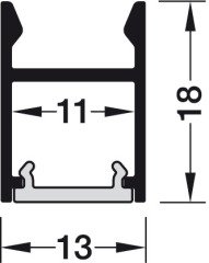 Hafele Profil 2103 Alüminyum Eloksal Mat 3 Metre