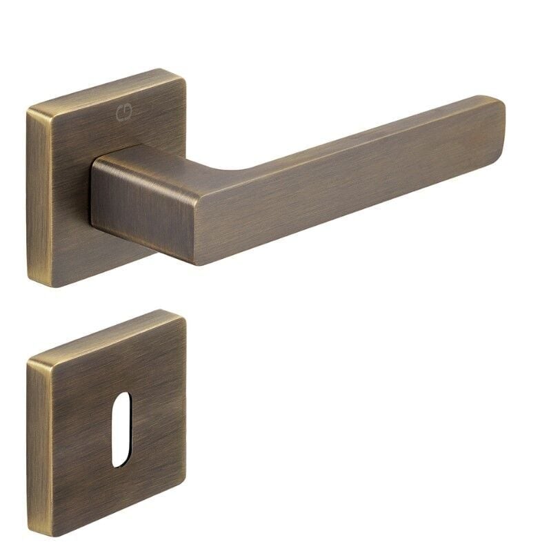 LETA Kapı Kolu Seti Oda Fırçalanmış Antik Pirinç