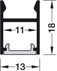 Hafele Profil 2103 Alüminyum Siyah 3 Metre