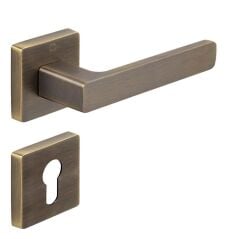 LETA Kapı Kolu Seti Yale Fırçalanmış Antik Pirinç