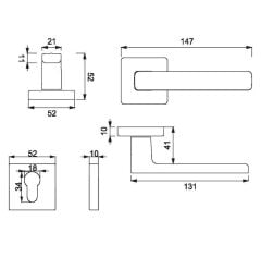 LETA Kapı Kolu Seti Yale Fırçalanmış Antik Pirinç