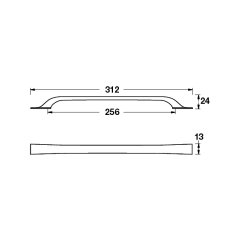 Hafele Mobilya Kulpu Bella 256mm Paslanmaz Çelik
