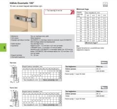 Hafele D. İnce Kapak Menteşesi Düz 48/6 10-20mm