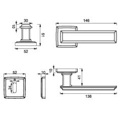 ROME Kapı Kolu Seti Oda Siyah Mat