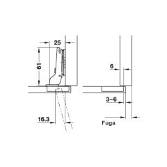 Hafele D. İnce Kapak Menteşesi Ydb 48/6 10-20mm