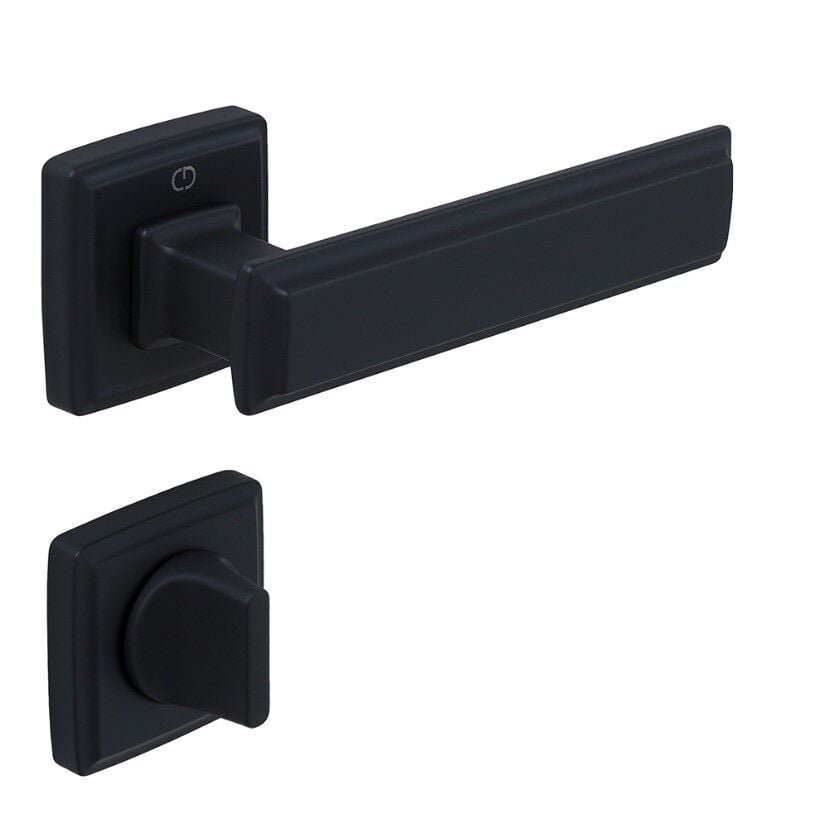 ROME Kapı Kolu Seti WC Siyah Mat