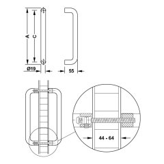 Hafele Çekme Kol Bodo Erkek 319mm Paslanmaz Çelik Mat