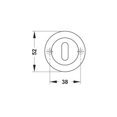 Hafele Yuvarlak Oda Kapı Kolu Rozeti 52mm, Antik Bronz Renk