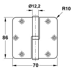 Hafele Yaprak menteşe p.çelik mat 201 86mm sol