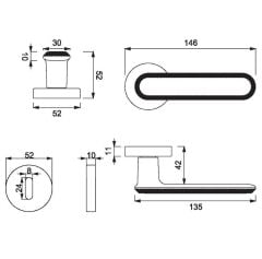 NOLA Kapı Kolu Seti Oda Pirinç Mat