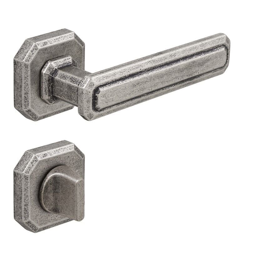 KING Kapı Kolu Seti WC Antik Gümüş