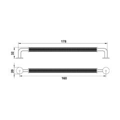 Hafele Mobilya Kulpu Aron 160mm Mat Siyah