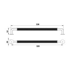 Hafele Mobilya Kulpu Aron 320mm Mat Siyah