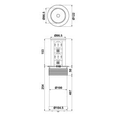 Hafele Priz Step 2 1 Priz/Ups/Cat6/HDMI Mat Krom Renk